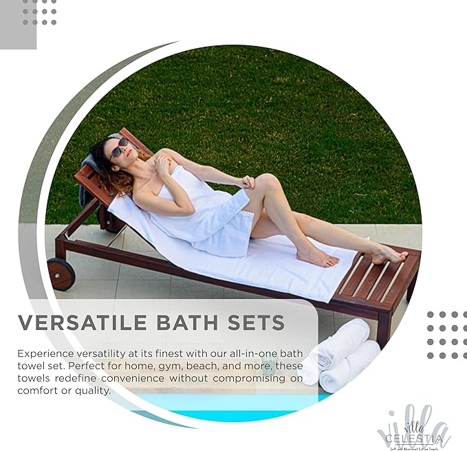 100% Cotton Bath Towel Set of 24-6 Bath Towels, 6 Hand Towels, 12 Wash Cloths, Sustainable, Soft, Highly Absorbent, Combed Cotton 24 Piece Set for Hotels, Spa, Bathroom, Dorm, Silver