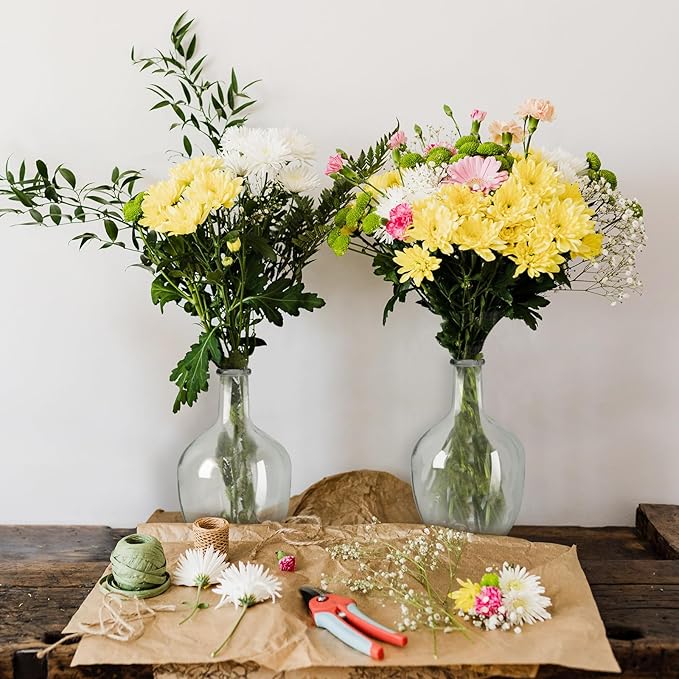 Clear Glass Vase Tall Farmhouse Vase for Branches Glass Vases for Centerpieces in Home Decoration (M)