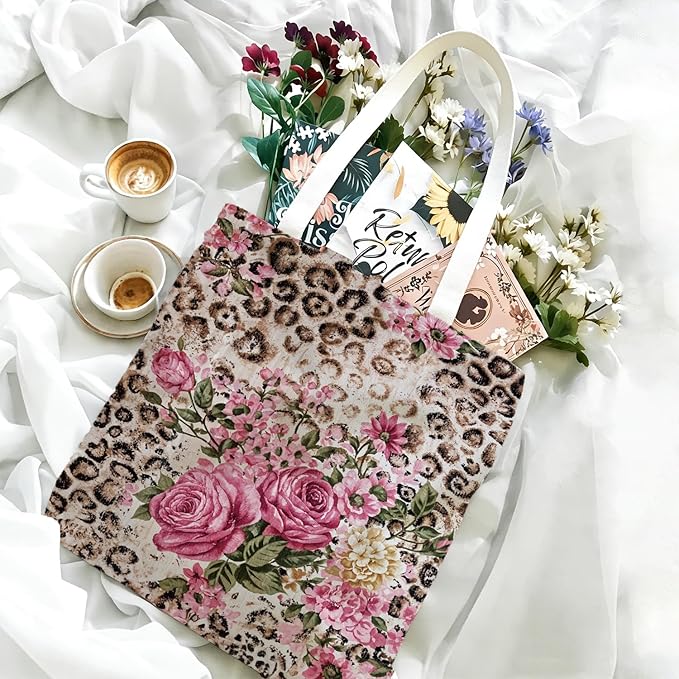 Leopard Print Tote Bags, Tote Bags for Women, Gife for Waoman, Reusable Shopping Bags