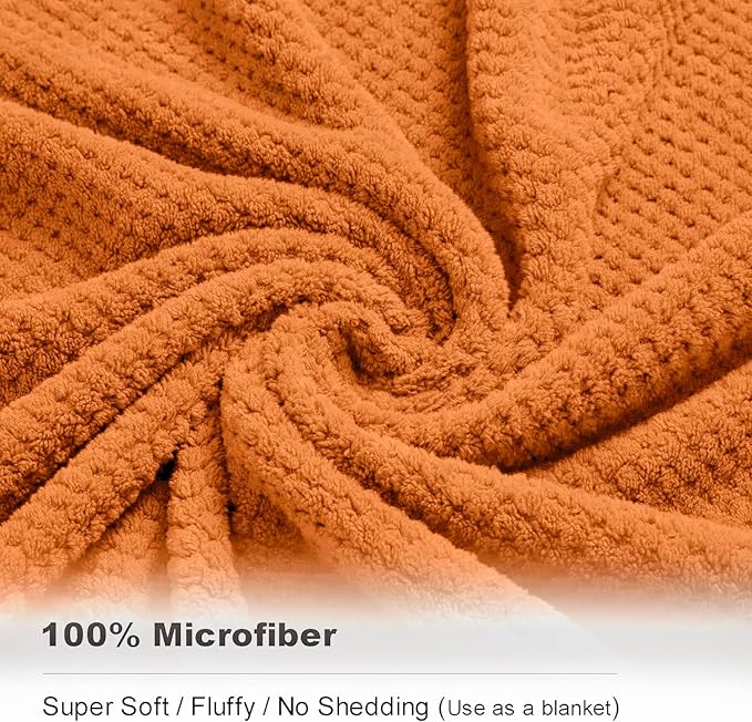 Smuge Extra Large Bath Towel Sheet Set 35x70 Inches - Oversized Highly Absorbent Towels Set,Jumbo Microfiber - Quick Dry, Lightweight,Super Soft for Bathroom,Hotel,SPA,Pack of 4 (Orange Red)