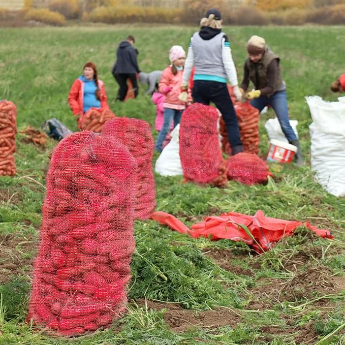 50Pcs Extra Large Mesh Storage Produce Bags, 60 lbs Onion Bags 21” x 32” Reusable Net Bags Washable Breathable Vegetable Storage Net Bags with Drawstring for Onions Potatoes Citrus Carrot
