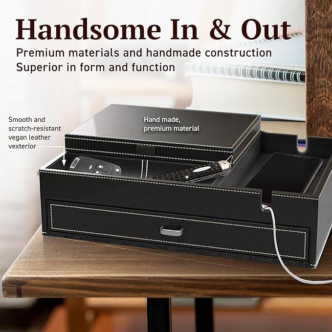 HOUNDSBAY Admiral Dresser Valet Box, Camo Gifts for Men, Mens Jewelry Box Organizer, Watch Box Organizer for Men