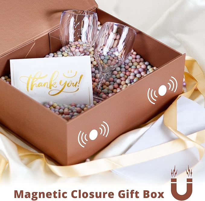 Luxury Large Gift Box 13.8"x9"x4.3" Storage Box Ribbon Magnetic Closure for Luxury Packaging Box for Mother's Day, Birthdays, Bridal Gifts,Weddings