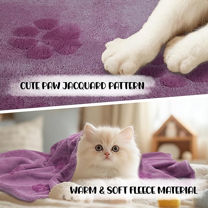 JML Microfiber Bath Towel for Kids, Pet Towels for Drying Dogs Cats, Super Absorbent and Soft Fleece Pet Grooming Blanket for Shower & Bath Supplies, 2 Pack, 40" x 27.5", Purple