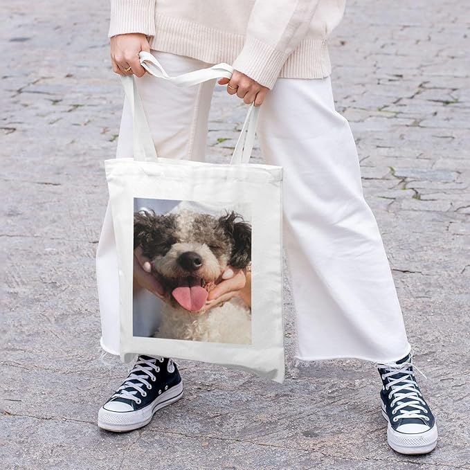 Custom Canvas Tote Bag Double-Sided Personalized with Logo/Text,Customized Bags for Women