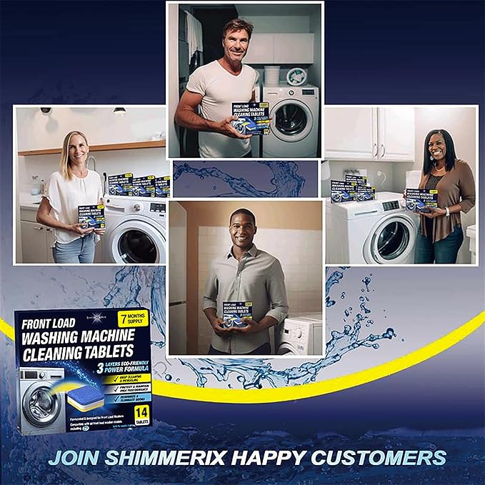Washing Machine Cleaner Tablets 14 Pack for HE Front Load - Eco Friendly Washer Cleaning Tablets Formula - Pets Hair & Smell Solution - Septic Safe Descale Deodorize Protect - 1 Plus Year Supply