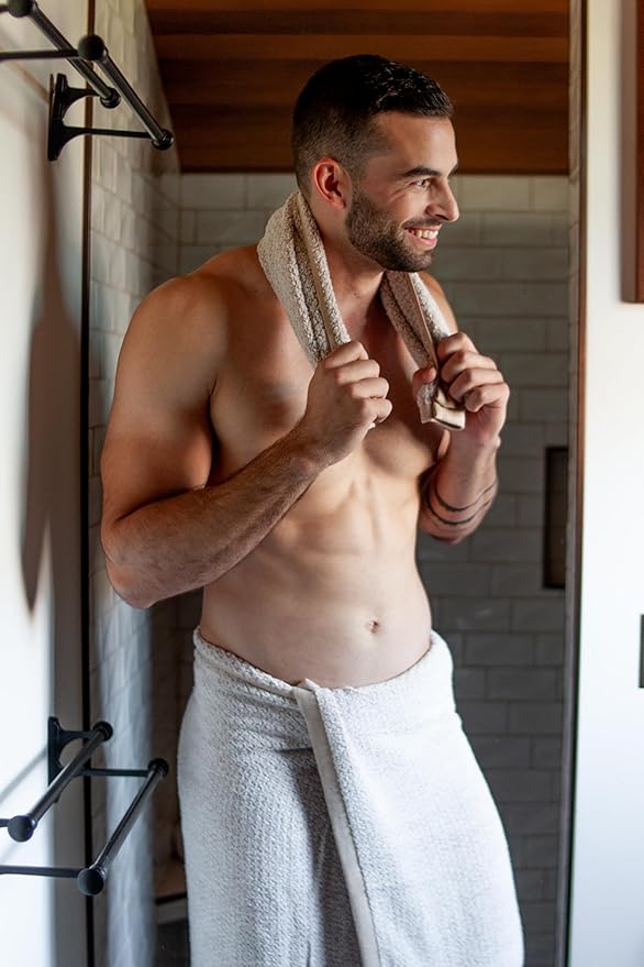 Everplush Diamond Jacquard Quick Dry Bath Towel,1Pack,Khaki