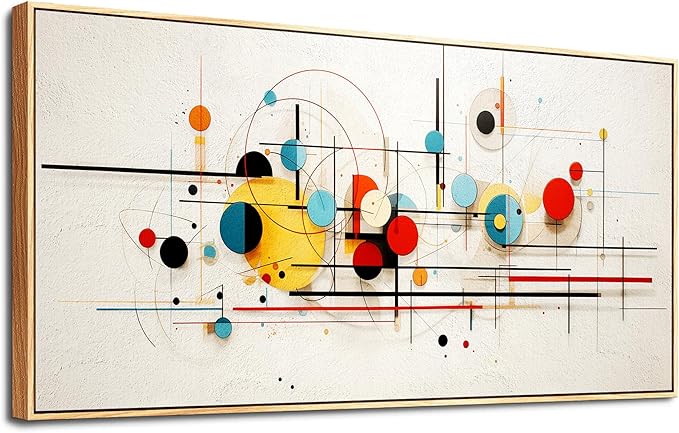 hyidecorart Wood Framed Wall Art For Living Room Large Decorations For Bedroom Room Modern Office Wall Decor Color line Abstract Wall Painting Mural Canvas Prints Pictures Artwork Home Decor