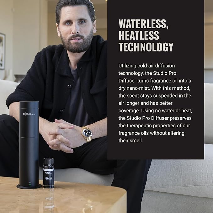 Hotel Collection-Studio Pro Essential Oil Diffuser-600 sq ft Coverage-Cordless & Portable with Remote-Cold-Air Diffusion Technology Plus Oil-My Way Pro-Pod-Aromatherapy Essential Fragrance Oil