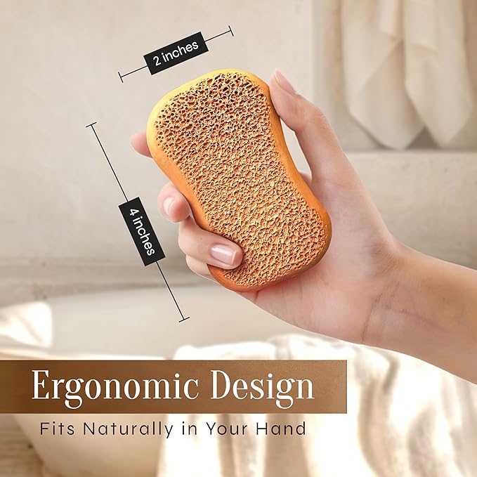 Facón Pumice Stone for Feet Callus Remover - Terra-Cotta Foot Scrubber with 2 Sides, 100% Pure Natural Foot Pumice Stone, Pedicure Pumice Stone Scrubber, Foot Exfoliator, Removes Calluses & Dead Skin