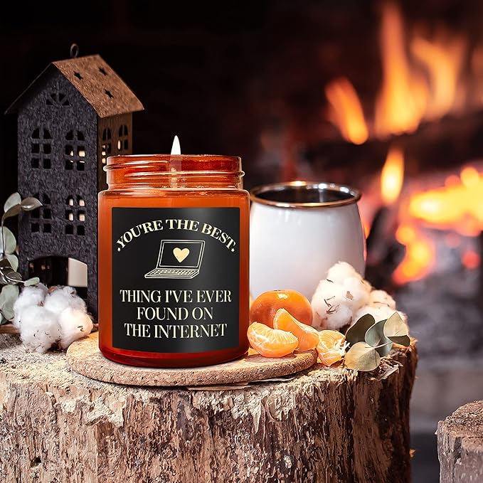 Best Thing I Found on The Internet Candles for Women Men - Gift for Her Him Best Friend Wife Husband Girlfriend Boyfriend - Relaxing Soy Candle - Anniversary, Birthday, Valentines Day Gifts