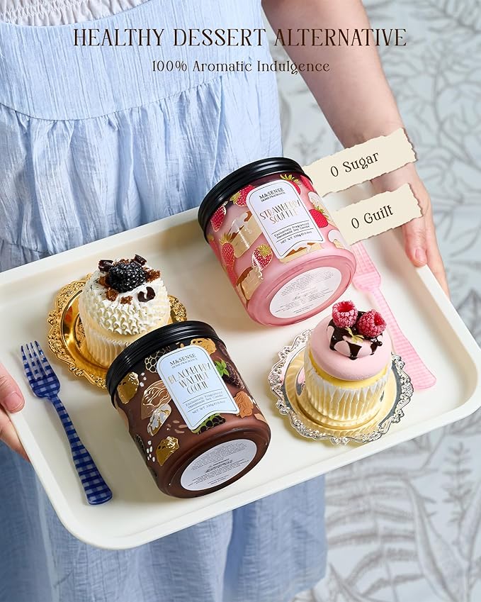 M&SENSE Banana Crème Brûlée Scented Candle, 11.6oz Natural Soy Wax, 70 Hours Long Lasting Clean Burn, Holiday Jar Candle for Home Decor, Non-Toxic Relaxing Aromatherapy Gifts for Women