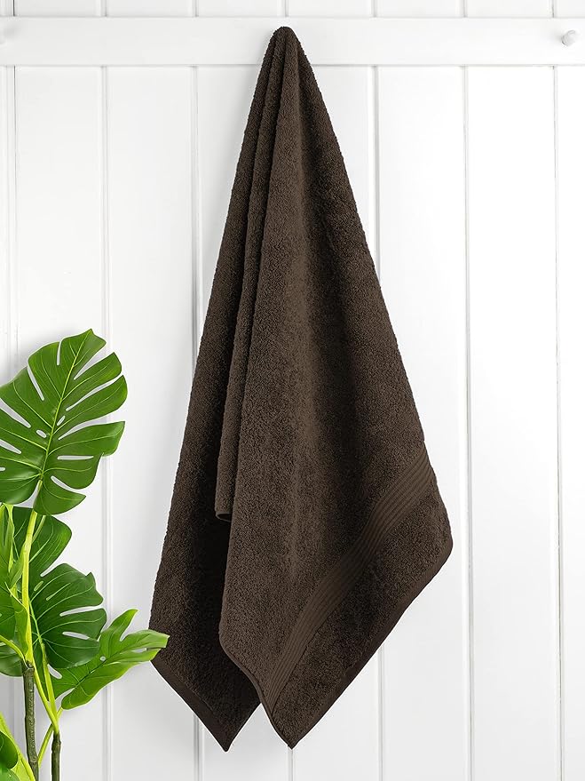 Cotton Paradise 4 Piece Turkish Bath Towels for Bathroom, 100% Cotton Extra Large Soft Plush Towels Bathroom Set, Brown