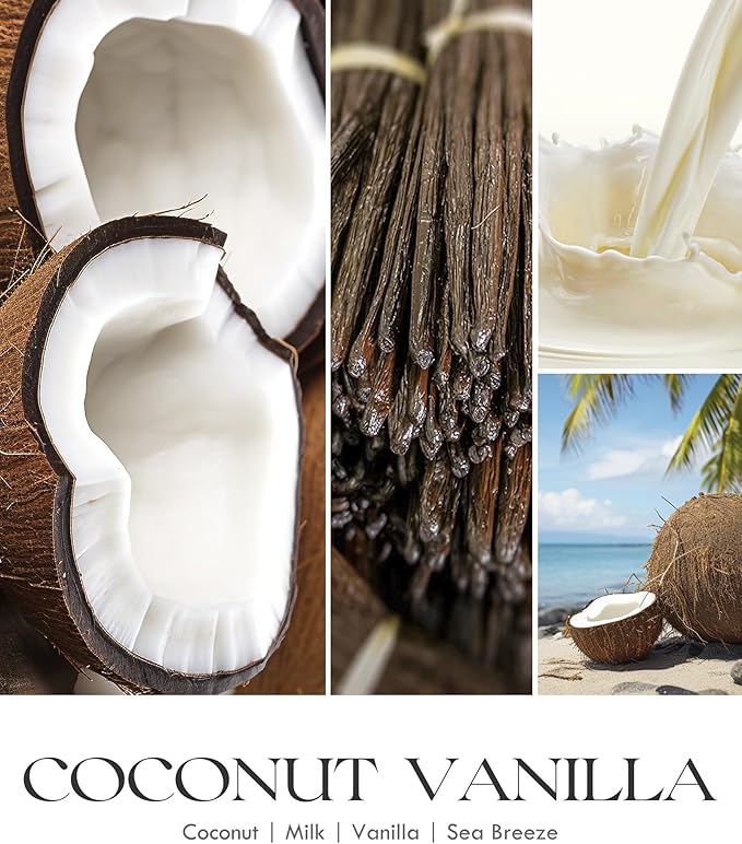 AOOVOO Coconut Vanilla Candles - 18 oz Scented Candles, Aromatherapy Candle, Soy Candle for Home Scented