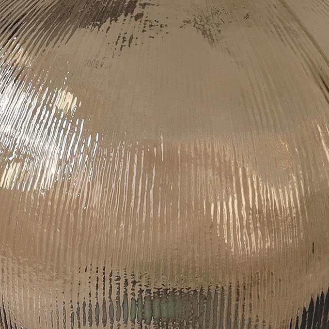 Deco 79 Recycled Glass Handmade Decorative Vase Spanish Bottle Neck Ribbed Centerpiece Vase, Flower Vase for Home Decoration 13" x 13" x 17", Brown