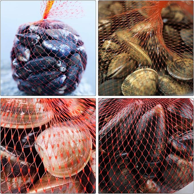 100Pcs 24 Inch Reusable Mesh Produce Bags, Seafood Boil Bags for Crab Clam Crawfish, Potato Onion Fruits Bag, Storage Bag for Grocery Shopping Storage of Fruit Seafood Toy & Garden Produce