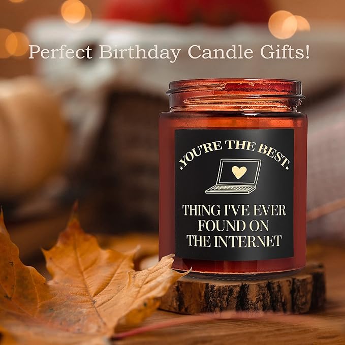 Best Thing I Found on The Internet Candles for Women Men - Gift for Her Him Best Friend Wife Husband Girlfriend Boyfriend - Relaxing Soy Candle - Anniversary, Birthday, Valentines Day Gifts
