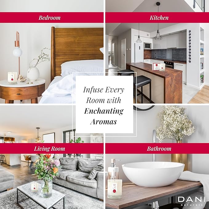 DANI Naturals Soy Candle - Citrus Rose Scented, 100% Pure Soy Wax, Non-Toxic, Long-Lasting, Natural Aromatherapy - 7.5 oz