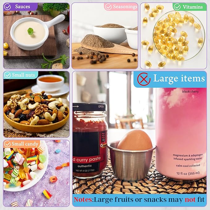 6x2.7 Oz Salad Dressing Container to Go,Handy Leakproof Stainless Steel Meal Prep Containers Reusable,Sauce Containers for Lunch Box, Picnics, Travel, Office and Kitchen Storage-Pink