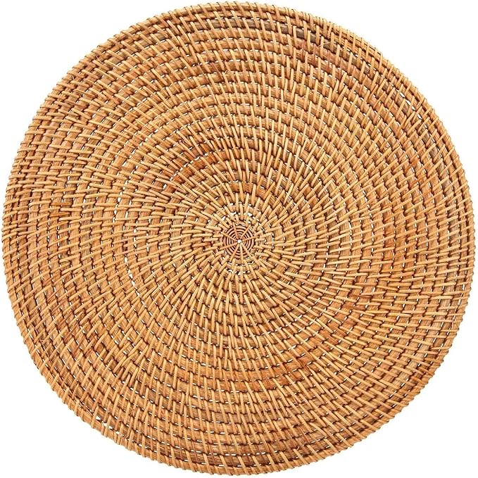 Natural Rattan Woven Placemats Round Tableware Mats Anti Slip Place Mat Multifunctional Placemat 30cm