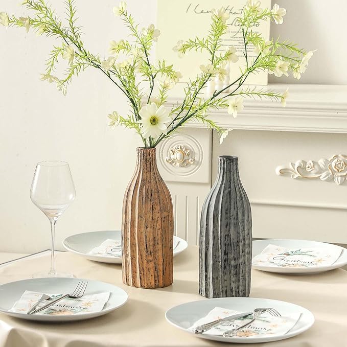 Natural Branch Design Ceramic Vase:Decorative Flower Vase for Modern Home Decor,Handmade Pottery Vase for Home Decor, Living Room,Kitchen,Office,Bedroom,CenterpieceTable Decorations-11inch Brown Color