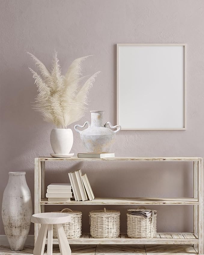 UPWOIGH Ceramic Flower Vase, 9.3 inch Tall Off-White Farmhouse Rustic Vase, Handcrafted Weathered Handles Pottery Vases, Large Flower Terracotta Vases for Home Decor, Living Room, Table, Shelf