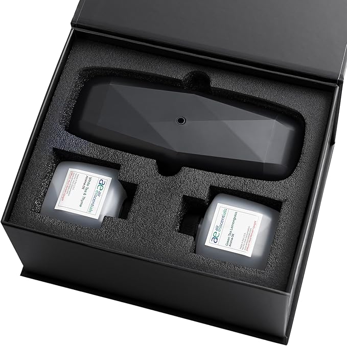 Air Esscentials The Diamond Gift Set, Smart Scent Air Machine for Home with Refreshing Herbal & Citrus Aromas, Waterless Fragrance Oil Diffuser, White Tea & Thyme, Green Tea Lemongrass, Black