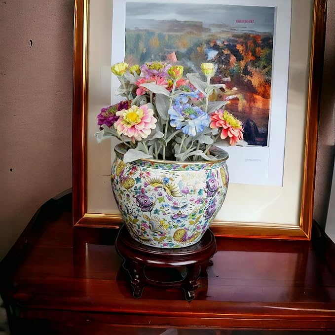 Wooden Fishbowl Display Vase Pot Planter Stand Plant Pot Display Stand (10.50)