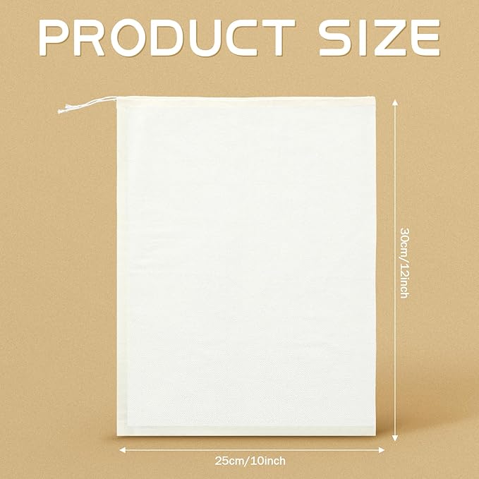 Pangda 100 Pieces Drawstring Cotton Bags Muslin Bags for Storage, Teas, Spices, Soaps, Candy, Jewellery, Wedding Party Favors and DIY Craft Home Decor (10 x 12 Inches)