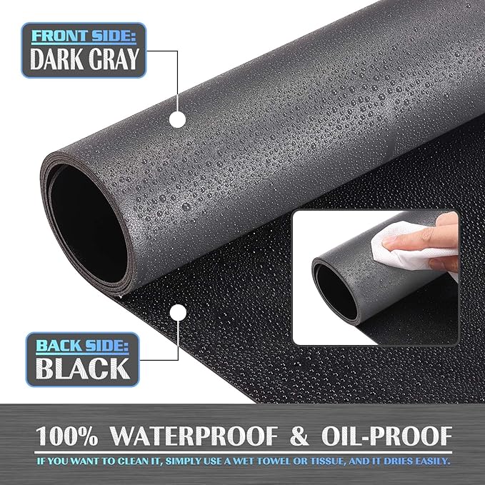 K KNODEL Large Office Leather Desk Mat, Mouse and Keyboard Pad, Computer and Laptop Mat, Desktop Protector and Cover, Writing Pad and Blotter (31.5"x15.7", Dark Gray)