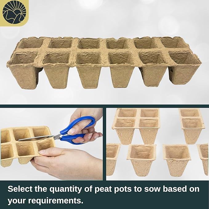 SunVara Seed Starter Peat Pots for Seedlings 300 pcs Biodegradable Seed Starter Pots