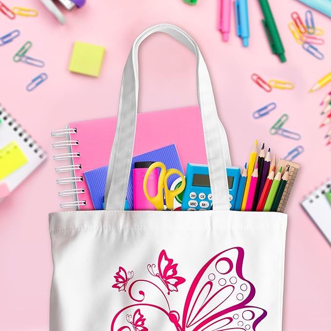 Grace Yonks Butterfly Monogram Canvas Tote Bags with The Letter