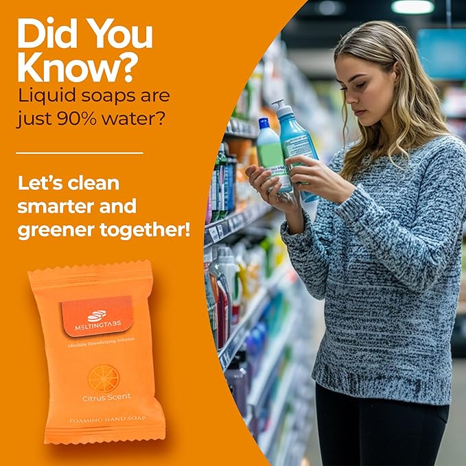 Foaming Hand Soap Tablets Refill (10 Pack) - Citrus Scent, Concentrated Tablets for Foaming Soap, Mess-Free Refills