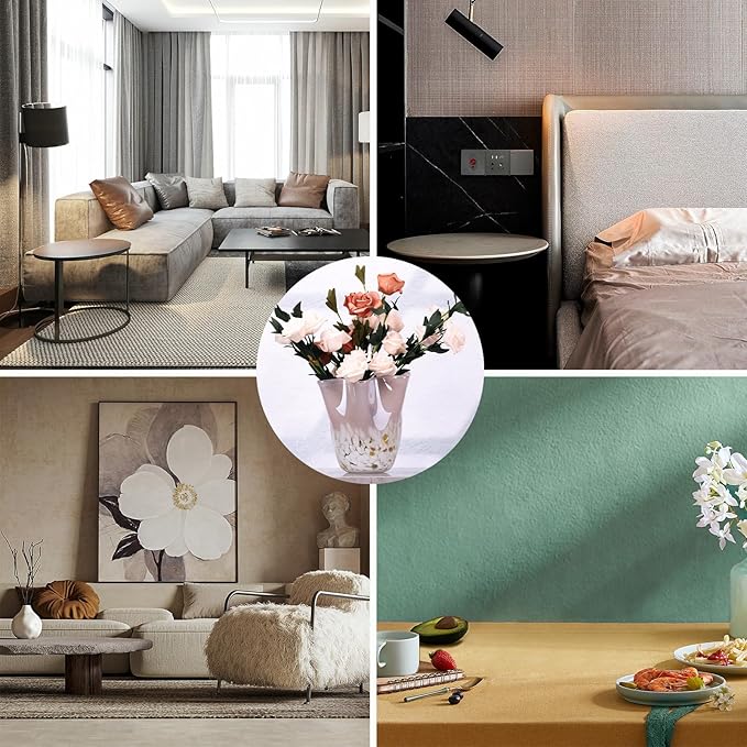 DOVDOV Hand Blown Pink Glass vase, Wave Wide Mouth vase Decoration, Unique Glass vase for Dining Room Table Centerpiece, Living Room TV Stand Decoration, Room Decoration and Office Decoration Flowers