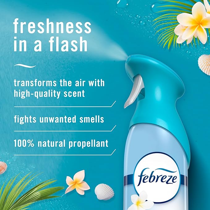 Febreze Air Mist Air Freshener Spray, Odor-Fighting Room Spray, Air Fresheners for Home and Bathroom and Kitchen, Aerosol Can, Bora Bora Waters Scent, 8.8oz, 1 Count