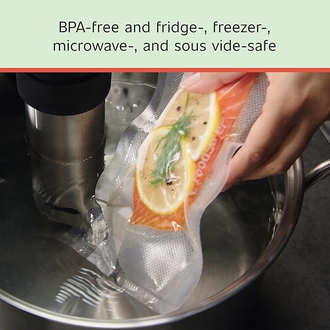 FoodSaver Custom Fit Vacuum Sealer Bags, Airtight Food Storage and Sous Vide Rolls, BPA-Free, 11 x 16' (Pack of 18)