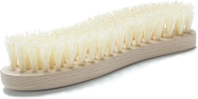 Konex Heavy Duty Scrub Brush - Old-Fashioned Wooden Design, Curved for Bathtubs, Wall and Floor Tiles - S-Shaped for Grime and Mildew Removal