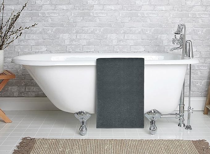 BIOLINEN Luxury 100% Cotton Bath Towels – Ultra Soft, Highly Absorbent, Quick-Dry – Premium Quality for Home, Spa & Hotel (Grey, 30x60)