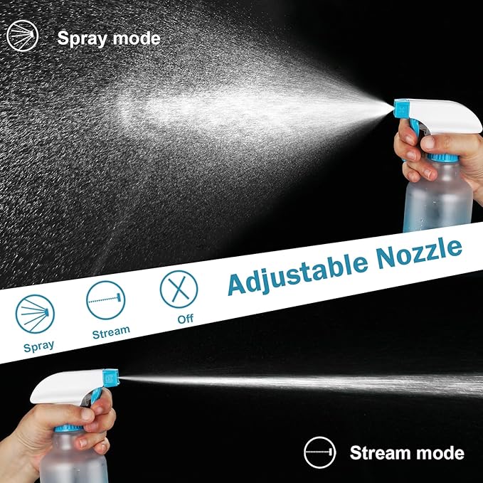 Spray Bottles Plastic Spray Bottle for Hair Mist/Stream Heavy Duty Empty Spray Bottles for Cleaning Solutions, Plants, Cooking (16.9oz-Blue)