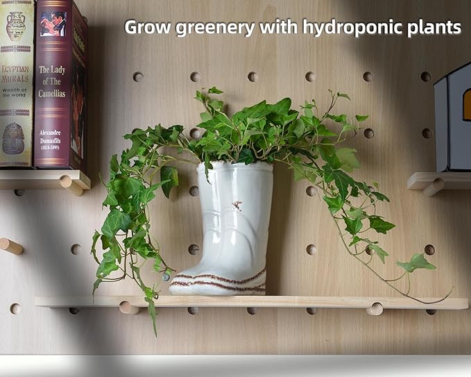 Quoowiit Ceramic Rustic Farmhouse Boot Vase, White Distressed Flower Vase for Home Decor, Decorative Vases for Centerpiece Table Decorations, Vases for Living Room Kitchen Entryway Mantle Shelf Decor