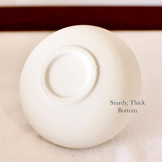 Carrot's Den - Set of 6 Nordic Minimalist White Ceramic Donut Bud Vases for Decor | Modern Boho Vases for Dry Flowers + House Plants | Wedding, Bookshelf, Home Decor, Coffee Table, Centerpiece (White)