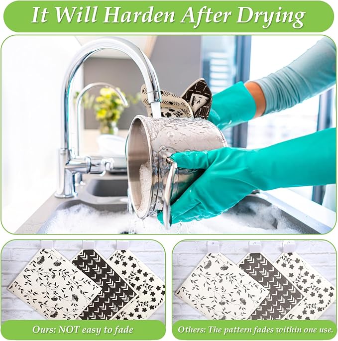 Lucomb 10 Pack Swedish Dishcloths with Hook, Eco-Friendly Reusable Paper Towels Washable Cellulose Sponge Swedish Dish Cloths for Kitchen Counter Cleaning