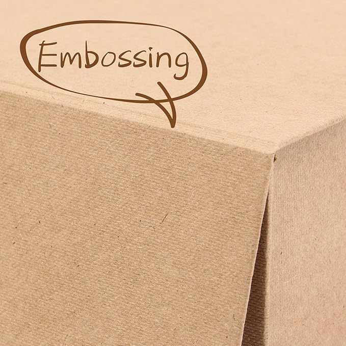 Rsgift Chocolate Gift Box, Kraft Brown 12.9x9.8x4.7 Foldable Groomsman Engagement Thanksgiving Day Gift Box with Magnet Closure