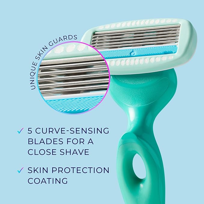 Schick Hydro Silk Ultra Sensitive Razor for Women | Womens Razor for Sensitive Skin, 5 Blade Razors for Women, Womens Razors for Shaving, Includes 1 Handle & 5 Refills