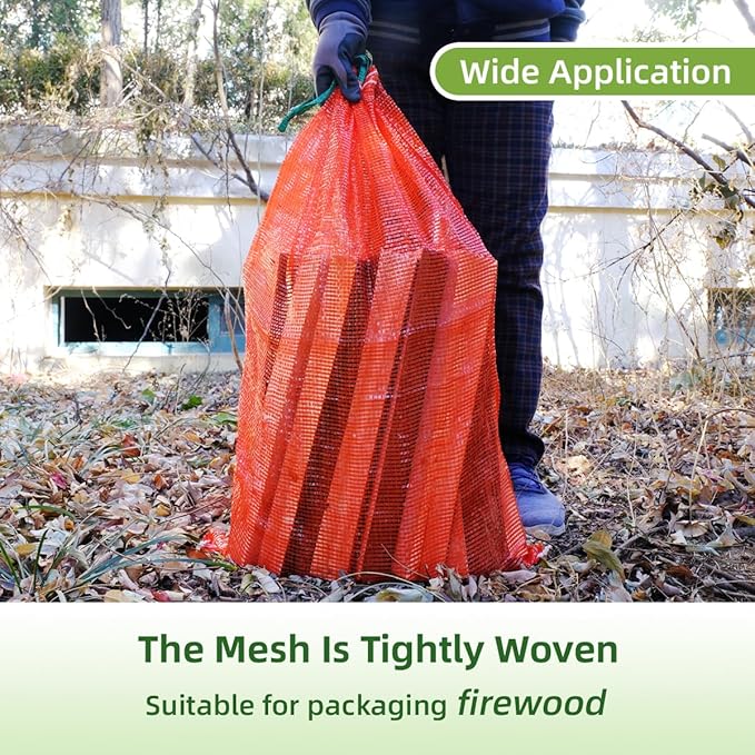 300pcs Extra Large Mesh Produce Bags 60 lbs Reusable Onion Sacks Vegetable Storage Bags Washable Net Bag 21” x 32” for Onion Potato Firewood Crawfish, Pack of 300