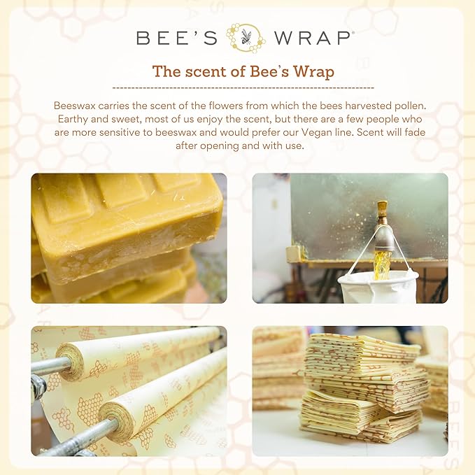 Bee's Wrap Beeswax Wraps for Food - Made in USA Reusable & Organic Food Wraps, Sandwich Wrap & Bowl Covers - Eco-Friendly Alternative to Aluminum Foil & Plastic Wrap, Mushroom Magic 3 Pack (S, M, L)