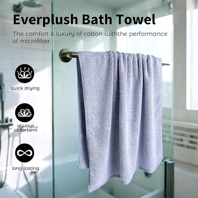 Everplush Diamond Collection Oversized Bath Towel – 1 Pieces, Super Soft & Highly Absorbent, Quick-Drying, Extra Large & Thick. Perfect for Bathroom, Pool, Swimming Use(Dusk, 30" x 56" 1PK)