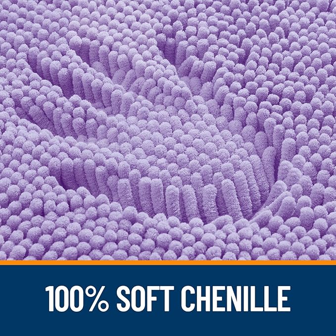OLANLY Bathroom Rugs 59x20, Extra Soft Absorbent Chenille Bath Rugs, Rubber Backing Quick Dry, Machine Washable Bath Mats for Bathroom Floor, Tub and Shower, Home Decor Accessories, Lavender
