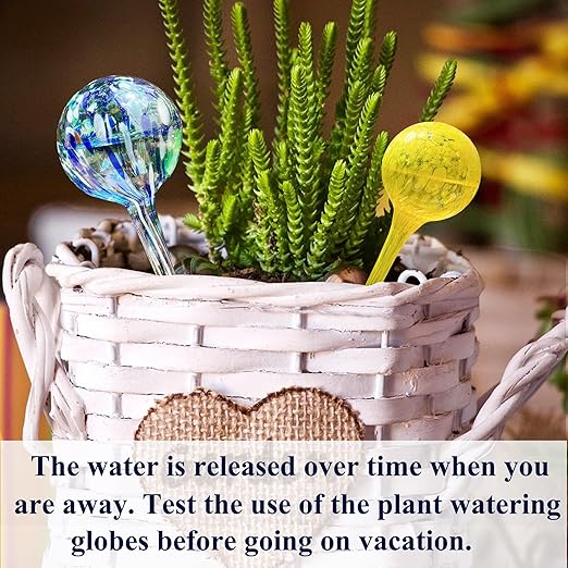 Plant Watering Globes - 6 Pack Colorful Glass Self Watering Bulbs for Plants, Automatic Plant Watering Devices for Indoor & Outdoor Use
