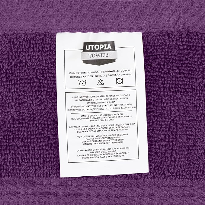 Utopia Towels 4 Pack Premium Bath Towels Set, 27 by 54 Inches, 100% Ring Spun Cotton 600GSM, Lightweight and Highly Absorbent Quick Drying Towels, Perfect for Daily Use, Plum